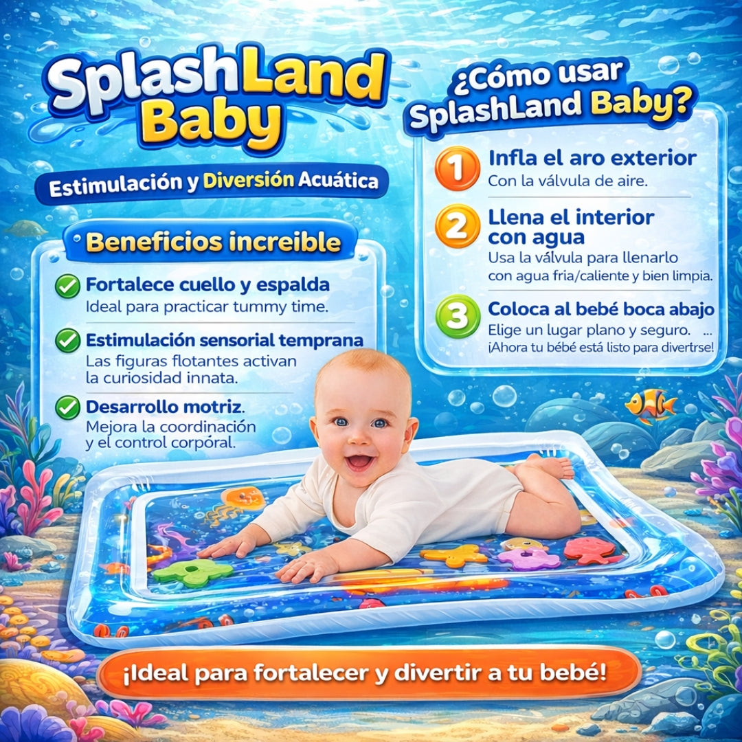 SplashLand Baby- Tapete de agua sensorial