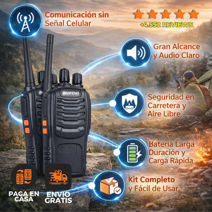 SIGNAL DOMINATOR- 2 Radios Walkie Talkie Color negro