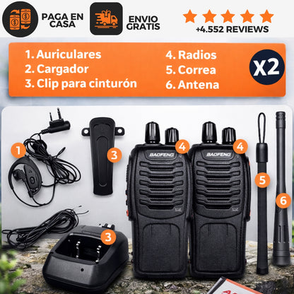 SIGNAL DOMINATOR- 2 Radios Walkie Talkie Color negro