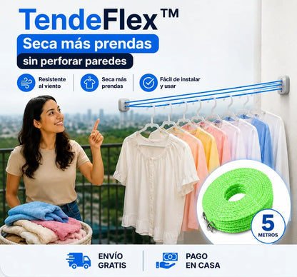 TendeFlex™- Seca más prendas sin perforar paredes