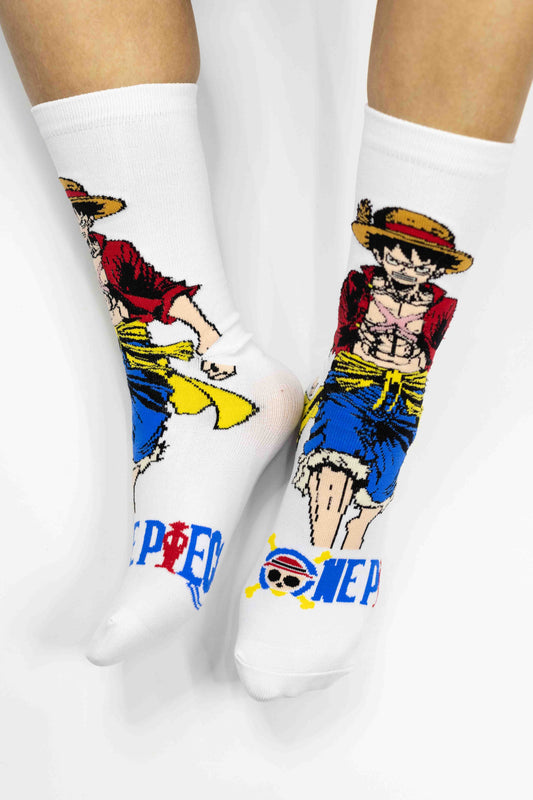 Medias Luffy fondo Blanco