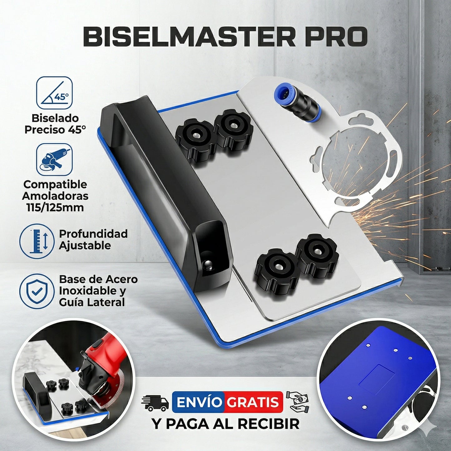 BISELMASTER PRO – SOPORTE PULIDORA CORTE BISELADO + ENVIÓ GRATIS