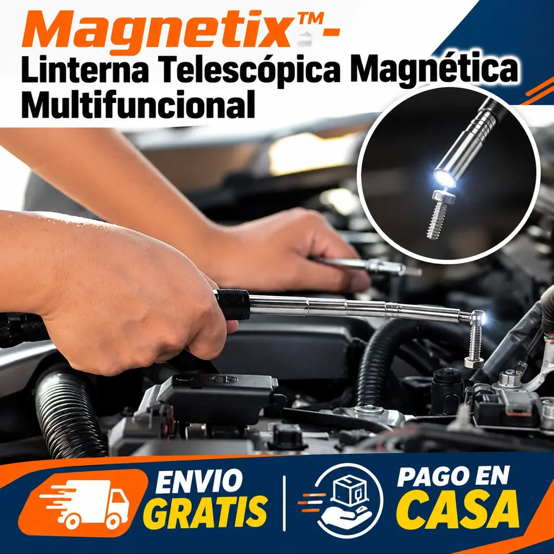 Magnetix™- Linterna Telescópica Magnética Multifuncional