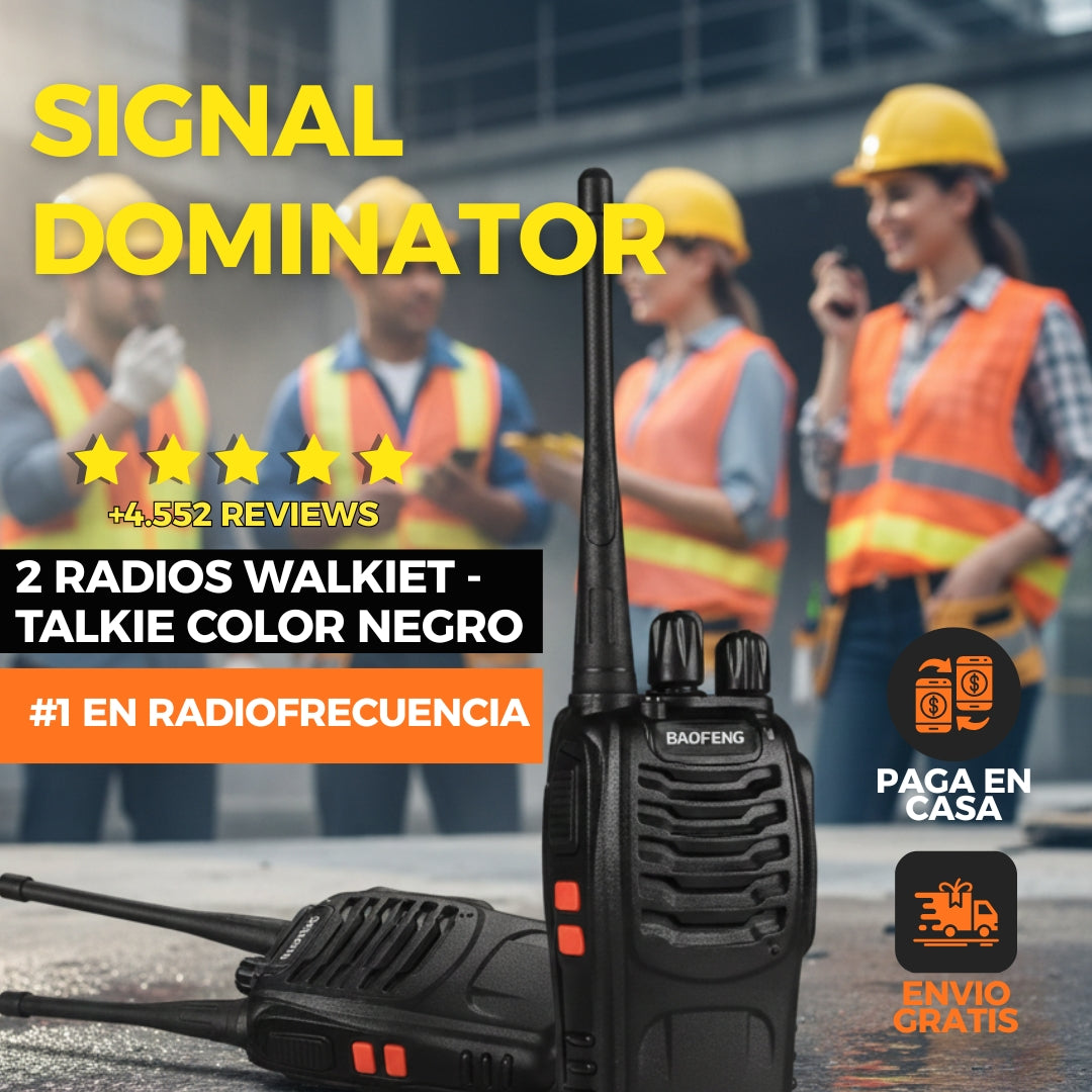 SIGNAL DOMINATOR- 2 Radios Walkie Talkie Color negro