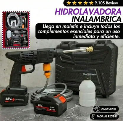 Hidrolavadora inalámbrica con dos baterías + Maletín Gratis