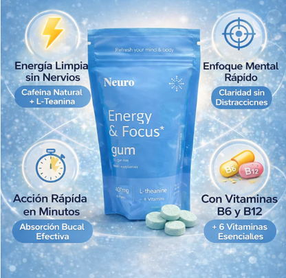 FOCUS GUM® ENERGIA RÁPIDA para días cansados + ENVIO GRATIS