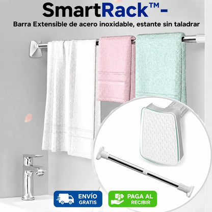 SmartRack™- Barra Extensible de acero inoxidable, estante sin taladrar