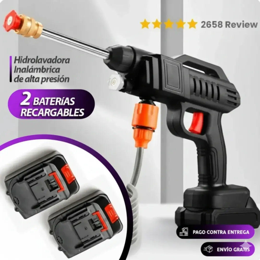 Hidrolavadora inalámbrica con dos baterías + Maletín Gratis